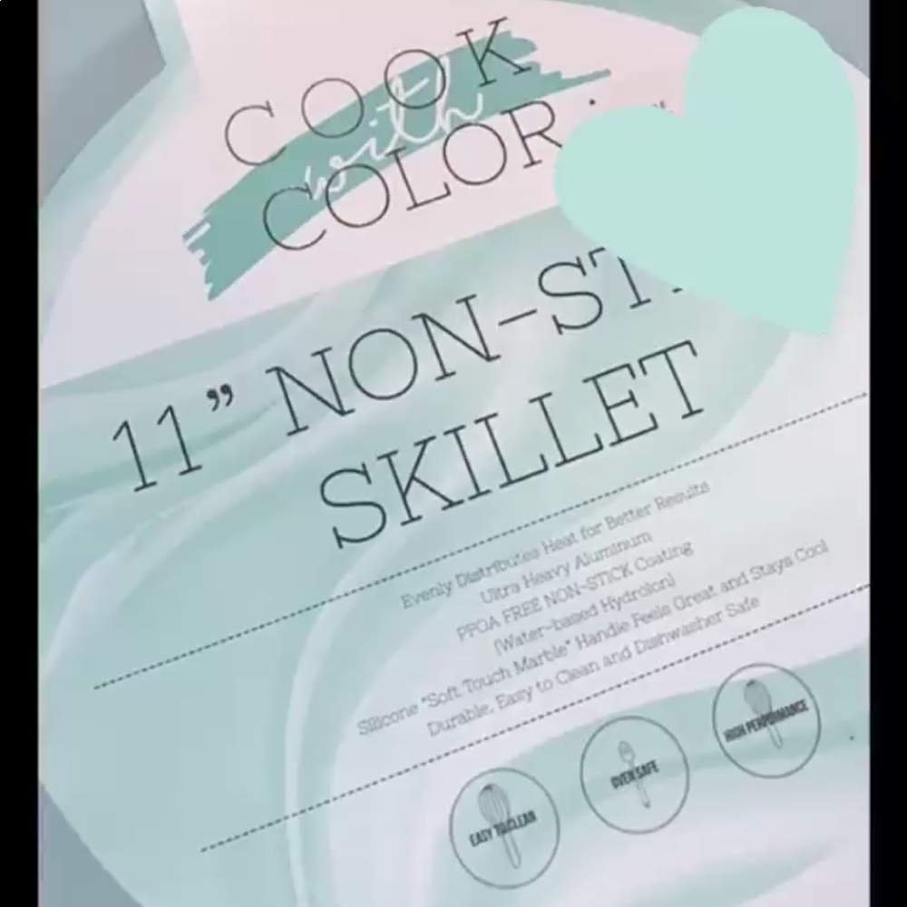 Cook with color mint blue 11 inch cooking pan NEW - Picture 2 of 3